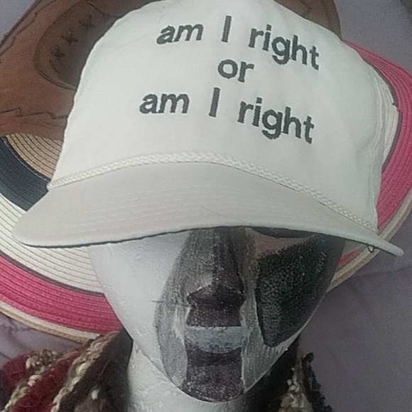 None Accessories - " AM I RIGHT"or Am I Right1sz28+free white cap.